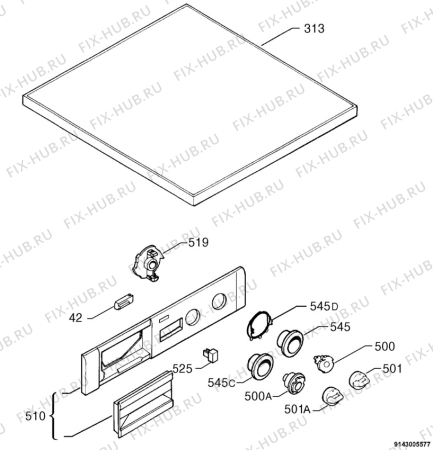 Взрыв-схема стиральной машины Zanussi FLS702 - Схема узла Command panel 037